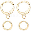 Brass Huggie Hoop Earring Findings with Brass Open Jump Rings FIND-CN0001-73B-1