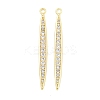 Brass Micro Pave Clear Cubic Zirconia Pendants KK-S386-25G-1