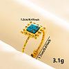 Square Synthetic Turquoise Finger Rings EW3188-6-2