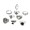 Zinc Alloy Finger Rings Sets RJEW-L101-03AS-1