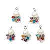 Natural Agate(Dyed & Heated) & Pearl Pendants PALLOY-JF05295-02-1