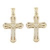 Brass Micro Pave Cubic Zirconia Pendants KK-U058-14G-1