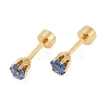 Flat Round Glass Ear Fake Plugs EJEW-H105-22G-C-5