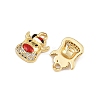Brass Micro Pave Cubic Zirconia Charms KK-Z129-01G-03-2