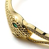 Green Cubic Zirconia Snake Hinged Bangle BJEW-B054-12G-3