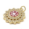 Brass Micro Pave Clear Cubic Zirconia Pendants KK-Q813-01G-3