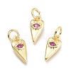 Brass Micro Pave Cubic Zirconia Pendants KK-P187-15F-G-1
