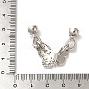 Brass Micro Pave Clear Cubic Zirconia Fold Over Clasps KK-A227-14P-3