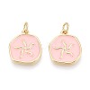 Brass Enamel Pendants KK-T080-66G-1