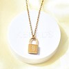 304 Stainless Steel Rolo Chain Pendant Necklaces NJEW-S444-01G-25-5