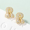 Brass Micro Pave Cubic Zirconia Stud Earrings EJEW-Z091-04G-R-1