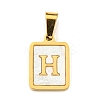 PVD Vacuum Plating 304 Stainless Steel Pave Natural White Shell Pendants STAS-S130-03G-H-1