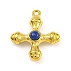 Natural Lapis Lazuli & 304 Stainless Steel Cross Pendants LS-STAS-H221-01G-06-1