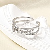 Star 925 Sterling Silver Cubic Zirconia Rings for Women RJEW-S631-01P-2