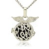 Silver Color Plated Brass Hollow Round Cage Pendants LS-KK-J230-01S-1