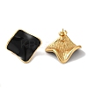 Rhombus Golden Ion Plating(IP) 304 Stainless Steel Stud Earrings for Women EJEW-L287-043G-02-2