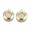 Brass Micro Pave Clear Cubic Zirconia Pendants KK-S310-58-1