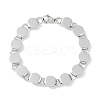 Non-Tarnish 201 Stainless Steel Flat Round Link Chain Bracelets for Women Men BJEW-I316-07A-P-1