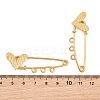 Crisscross Heart 304 Stainless Steel Safety Pins Brooch Findings SA-CBA098D-15E-G03-3
