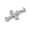 304 Stainless Steel Micro Pave Cubic Zirconia Pendants STAS-Z107-08P-10-2
