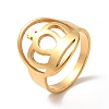 Ion Plating(IP) 201 Stainless Steel Crown Thick Finger Ring for Women RJEW-G266-39G-3