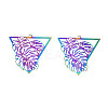 Ion Plating(IP) 201 Stainless Steel Filigree Pendants STAS-S118-106-1