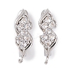 Rack Plating Brass Cubic Zirconia Hoop Earring Findings KK-S374-04P-01-1
