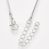 Brass Square Snake Chain Necklace Making X-MAK-T006-10A-P-2