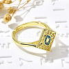 Brass Enamel Adjustable Rings for Women RJEW-S399-15G-3