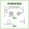 10Pcs 304 Stainless Steel Cuff Blank Bangle Bases with Flat Round Trays STAS-UN0064-30-3