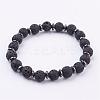 Natural Lava Rock Stretch Bracelets BJEW-JB03145-01-1