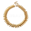 304 Stainless Steel Spiked Horse Eye Beaded Necklaces for Women NJEW-Z080-01G-2