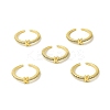 Clear Cubic Zirconia Initial Letter Open Cuff Ring RJEW-H120-09G-K-4