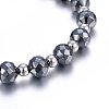 Non-magnetic Synthetic Hematite Beaded Stretch Bracelets BJEW-H584-04-2
