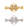 2Pcs 2 Colors Brass Micro Pave Clear Cubic Zirconia Fold Over Clasps ZIRC-PJ0001-11-1