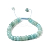 Adjustable Natural Flower Amazonite Braided Bead Bracelets BJEW-F369-A12-2