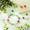 50Pcs 5 Colors Natural Agate Dyed Beads Connector Charms FIND-FG0001-55-5