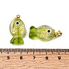 Handmade Dichroic Foil Lampwork Pendants X2-DICH-G001-01G-06-3