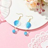 304 Stainless Steel with Glass Cylinder Seed Beads Hot Air Balloon Dangle Earrings EJEW-MZ00820-01-1