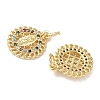 Holy Virgin Theme Brass Cubic Zirconia Charms KK-L253-32G-01-2