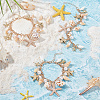   3Pcs Natural Conch Shell & Alloy Starfish & CCB Plastic Pearl Charm Bracelet BJEW-PH0004-35-5