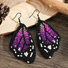 Bohemian Style Green Butterfly Wing Glass Bead Handmade Dangle Earrings FV2215-3