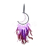 Moon Woven Net/Web with Feather Pendant Decoration LS-HJEW-I013-03-2