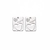 Brass Micro Pave Clear Cubic Zirconia Charms KK-S364-101-1