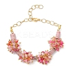 Natural Dyed Agate & Rhodonite Beads Link Bracelets BJEW-JB12164-03-2