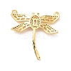 Brass Pave Clear & Jet Cubic Zirconia Connector Charms KK-H434-05G-2