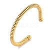 Ion Plating(IP) Telephone Wire Style 304 Stainless Steel Cuff Bangles BJEW-P331-05G-1