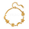 304 Stainless Steel Star & Sun & Moon Link Bracelets for Women PP4213-1-5