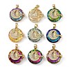 Brass Cubic Zirconia with Glass Pendents KK-Q815-11G-1