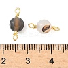 Dyed Natural Agate Faceted Round Connector Charms LS-KK-C097-04G-05-3